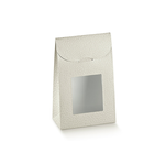 Pudełko białe na 6 pralin - torebka 9x4,5x13 cm z okienkiem opak.10 szt