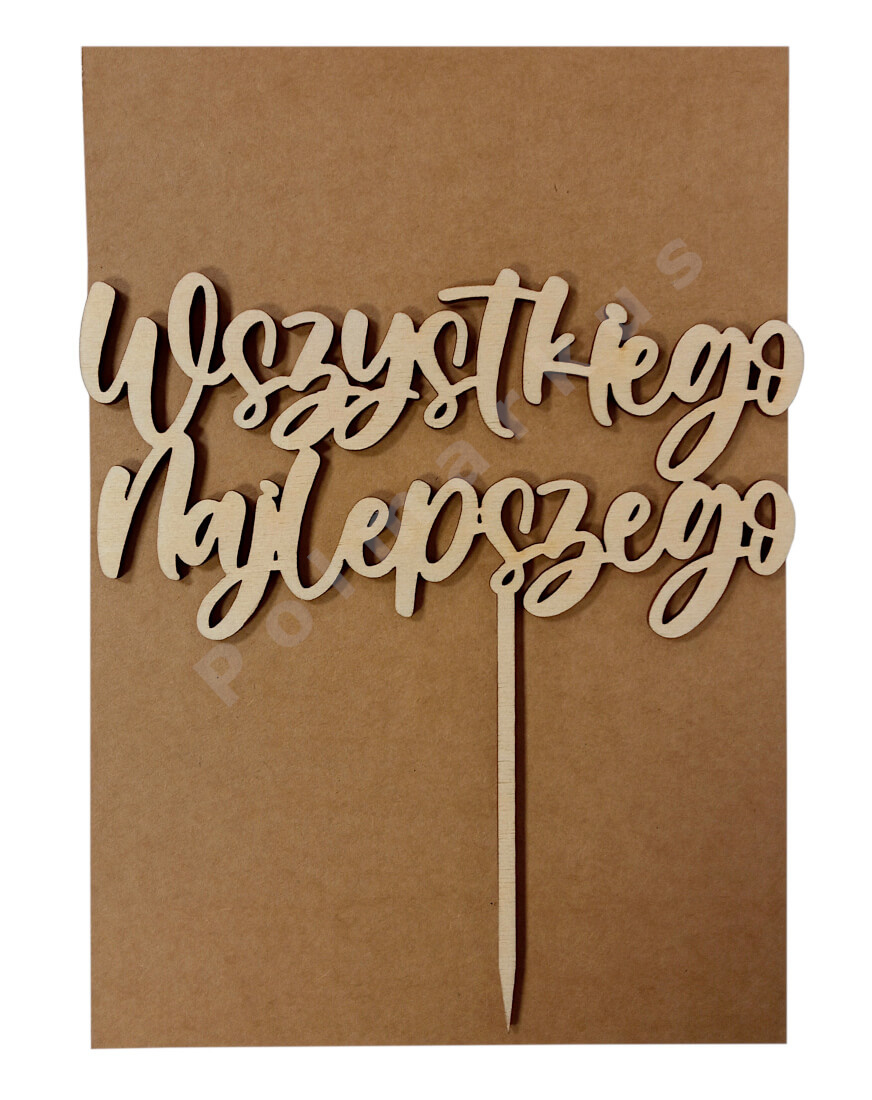 Topper drewniany urodziny Wszystkiego najlepszego