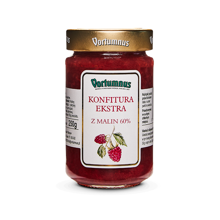 Konfitura Ekstra z malin 250 g Vortumnus