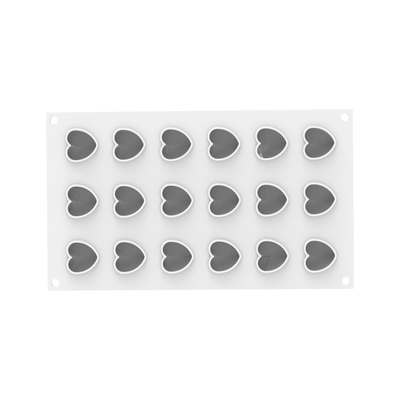 Forma silikonowa mini serca 34x33 mm H 20 mm poj. 13 ml x 18 gniazd Cuore XS13